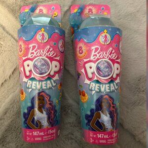 NEW 2 LARGE BARBIE POP REVEAL TOYS EACH HAS 8 SURPRISES LOT OF 2
